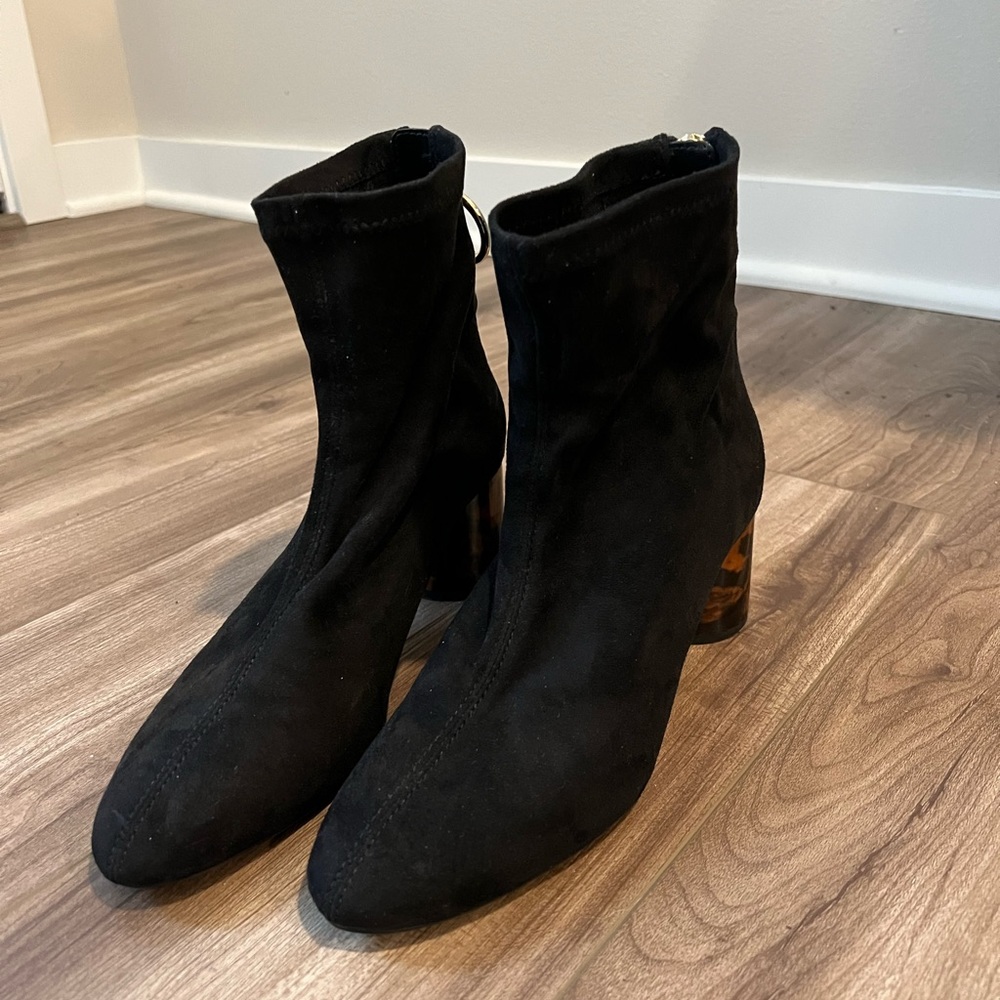 Zara short suede boots with heels
